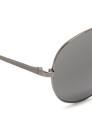 Detail View - Click To Enlarge - LINDA FARROW - Titanium oversized aviator sunglasses