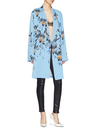 DRIES VAN NOTEN | 'Cancun' tie graphic leaf print pyjama coat