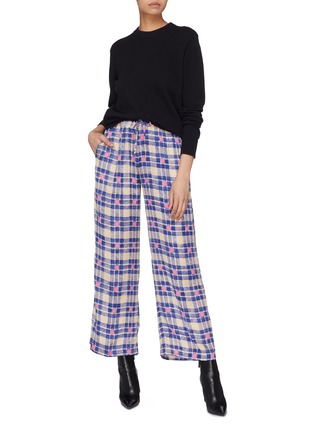 DRIES VAN NOTEN Tartan plaid wide leg pyjama pants Women