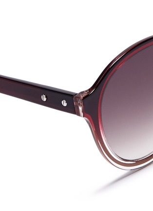 Detail View - Click To Enlarge - KRIS VAN ASSCHE - Titanium core gradient acetate round sunglasses
