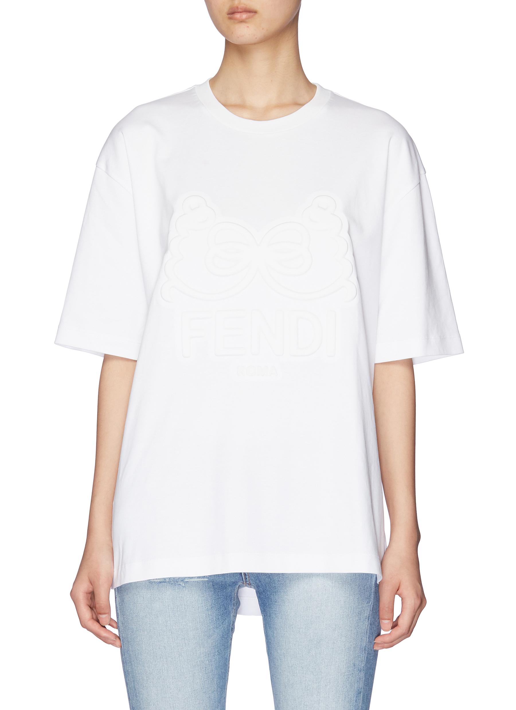 FENDI | Logo bow embossed T-shirt | Women | Lane Crawford