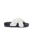 Main View - Click To Enlarge - FIGS BY FIGUEROA - 'Figomatic' cross strap lamb shearling slide sandals