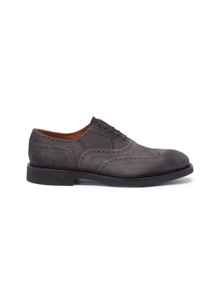 Main View - Click To Enlarge - DOUCAL'S - 'Point' suede brogue Oxfords