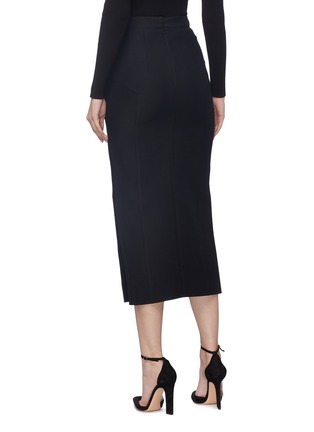 Back View - Click To Enlarge - 10479 - Button side split wool skirt
