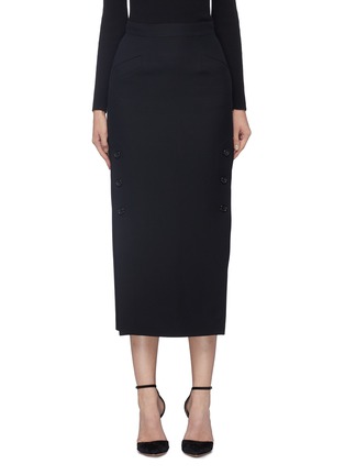 Main View - Click To Enlarge - 10479 - Button side split wool skirt