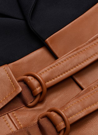  - 10479 - Leather corset belt wool blend blazer