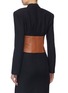 Back View - Click To Enlarge - 10479 - Leather corset belt wool blend blazer