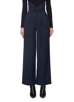 Main View - Click To Enlarge - 10479 - Notched waist panel wide leg pants