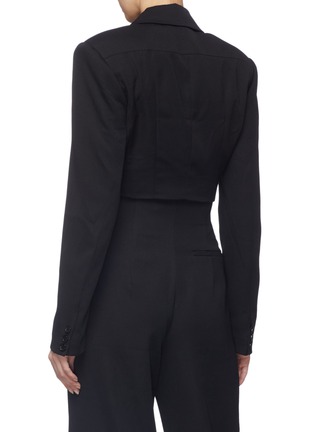 Back View - Click To Enlarge - 10479 - Oversized lapel cropped blazer
