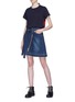 Figure View - Click To Enlarge - SACAI - Asymmetric zip wrap denim skirt