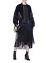 Figure View - Click To Enlarge - SACAI - Patchwork lace bomber jacket