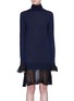 Main View - Click To Enlarge - SACAI - Colourblock hem wool knit dress