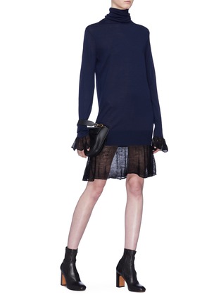 Figure View - Click To Enlarge - SACAI - Colourblock hem wool knit dress