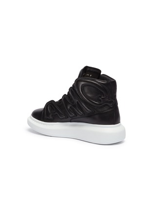 Detail View - Click To Enlarge - ALEXANDER MCQUEEN - Chunky outsole logo panel leather high top sneakers