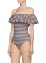 Figure View - Click To Enlarge - LISA MARIE FERNANDEZ - 'Mira' flounce stripe off-shoulder one-piece swimsuit