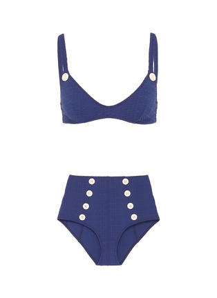 Main View - Click To Enlarge - LISA MARIE FERNANDEZ - 'Magdalena' button seersucker bikini set