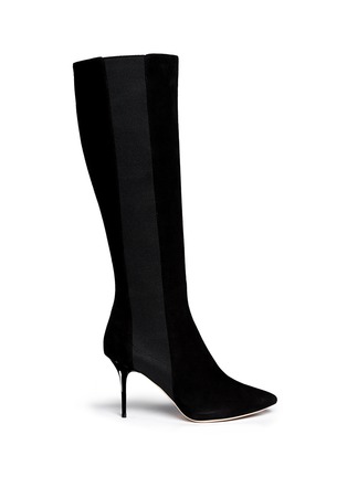 Main View - Click To Enlarge - JIMMY CHOO - 'Faith' elastic panel suede boots
