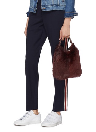 Figure View - Click To Enlarge - ANYA HINDMARCH - 'Build A Bag' mini shearling and leather crossbody bag