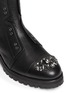 Detail View - Click To Enlarge - JIMMY CHOO - 'Hatcher' crystal toe leather combat boots
