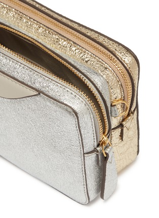 Detail View - Click To Enlarge - ANYA HINDMARCH - 'Stack' colourblock metallic leather crossbody wallet