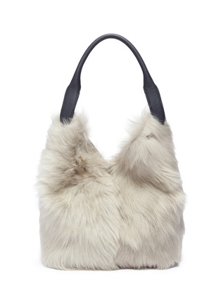 Main View - Click To Enlarge - ANYA HINDMARCH - 'Build A Bag' small shearling and leather crossbody bag