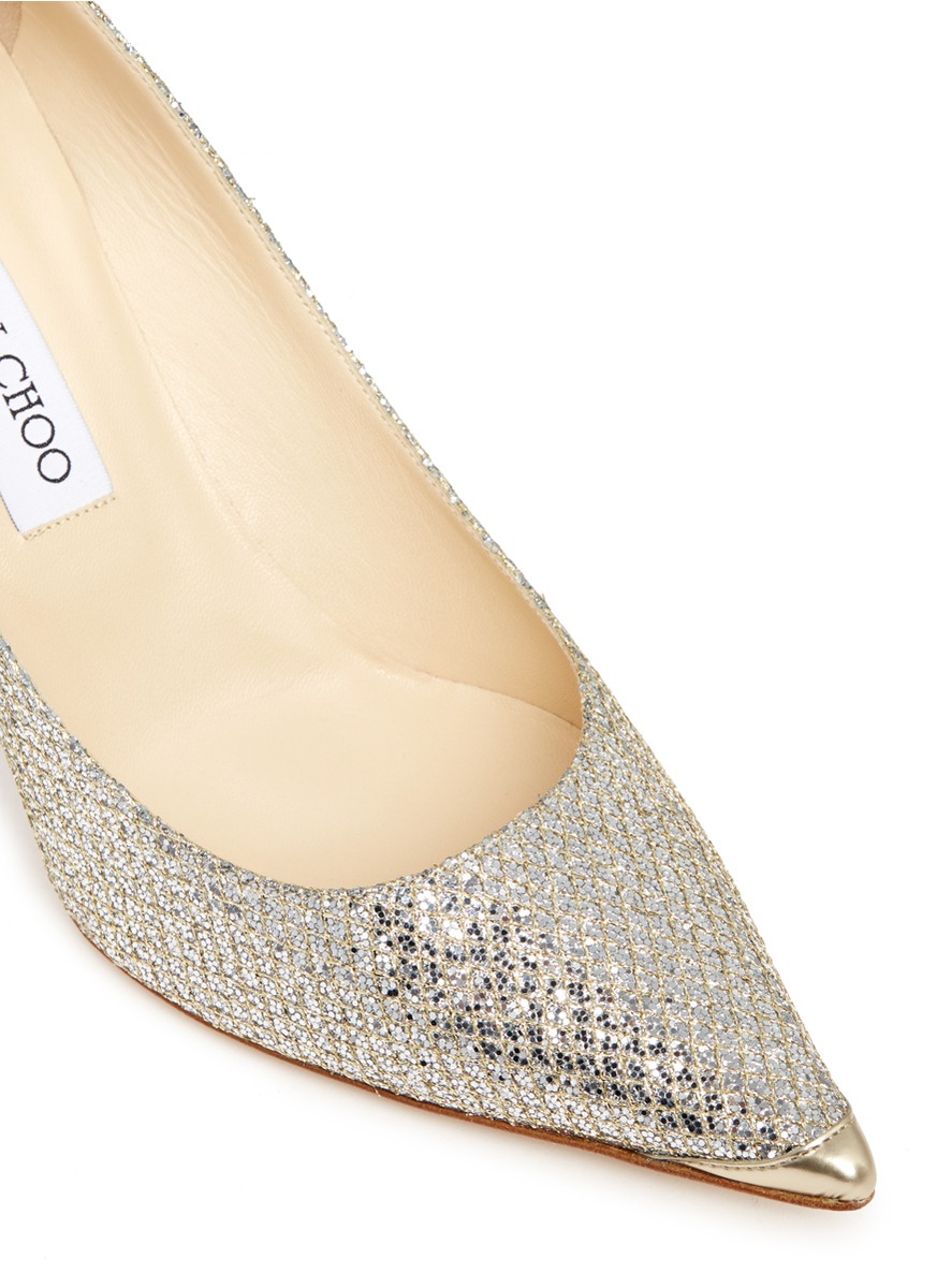 JIMMY CHOO 'Agnes' Lamé Glitter Pumps