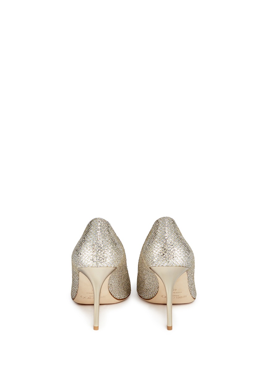 JIMMY CHOO 'Agnes' Lamé Glitter Pumps
