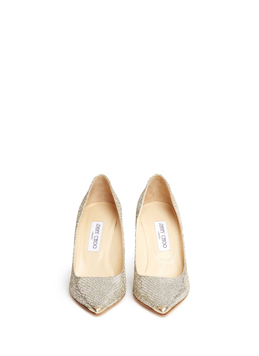 JIMMY CHOO 'Agnes' Lamé Glitter Pumps