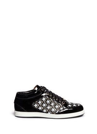 Main View - Click To Enlarge - JIMMY CHOO - 'Miami' star perforated patent leather sneakers