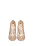 Figure View - Click To Enlarge - JIMMY CHOO - 'Fyonn' crystal hot fix caged suede sandals