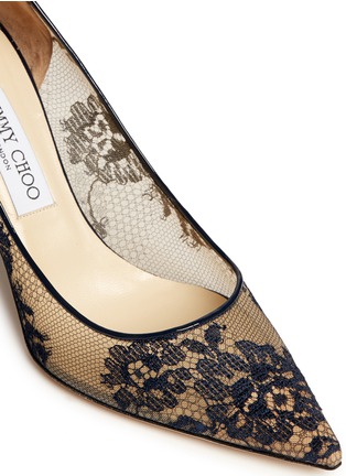Detail View - Click To Enlarge - JIMMY CHOO - 'Agnes' lace mesh pumps