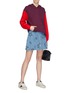 Figure View - Click To Enlarge - ÊTRE CÉCILE - 'Lili' star embroidered button front denim skirt