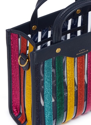 Detail View - Click To Enlarge - ANYA HINDMARCH - Metallic rainbow stripe PVC tote