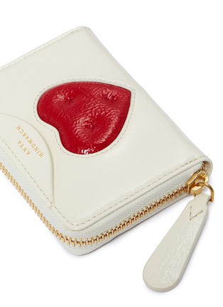 Detail View - Click To Enlarge - ANYA HINDMARCH - 'Chubby Heart' small naplack leather zip around wallet