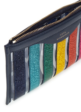 Detail View - Click To Enlarge - ANYA HINDMARCH - Metallic rainbow stripe PVC pouch