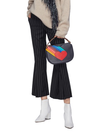 Front View - Click To Enlarge - ANYA HINDMARCH - 'Soft Stack' rainbow heart leather crossbody bag