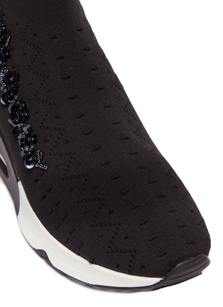 Detail View - Click To Enlarge - ASH - 'Lotus Beads' embellished perforated knit sock sneakers
