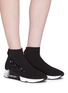 Figure View - Click To Enlarge - ASH - 'Lotus Beads' embellished perforated knit sock sneakers