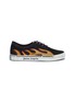 Main View - Click To Enlarge - PALM ANGELS - 'Distressed Flames' leather patch sneakers
