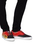 Figure View - Click To Enlarge - PALM ANGELS - 'Distressed Flames' leather patch colourblock sneakers