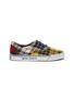 Main View - Click To Enlarge - PALM ANGELS - 'Distressed Tartan' colourblock patchwork twill sneakers