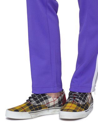 Figure View - Click To Enlarge - PALM ANGELS - 'Distressed Tartan' colourblock patchwork twill sneakers