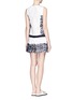 Back View - Click To Enlarge - MSGM - Lace appliqué gingham box pleat dress