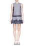 Main View - Click To Enlarge - MSGM - Lace appliqué gingham box pleat dress