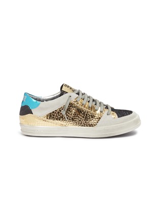 Main View - Click To Enlarge - P448 - 'A8 Queens' metallic patchwork sneakers
