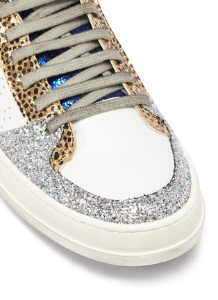 Detail View - Click To Enlarge - P448 - Mix panel perforated leather sneakers