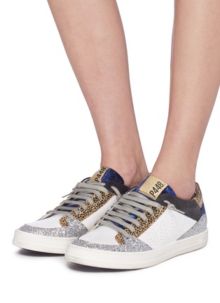Figure View - Click To Enlarge - P448 - Mix panel perforated leather sneakers