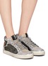 Figure View - Click To Enlarge - P448 - 'A8 Lovec' patchwork high top sneakers