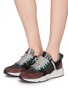 Figure View - Click To Enlarge - P448 - 'A8 Alex' glitter mesh patchwork sneakers