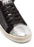 Detail View - Click To Enlarge - P448 - Mesh panel metallic leather sneakers